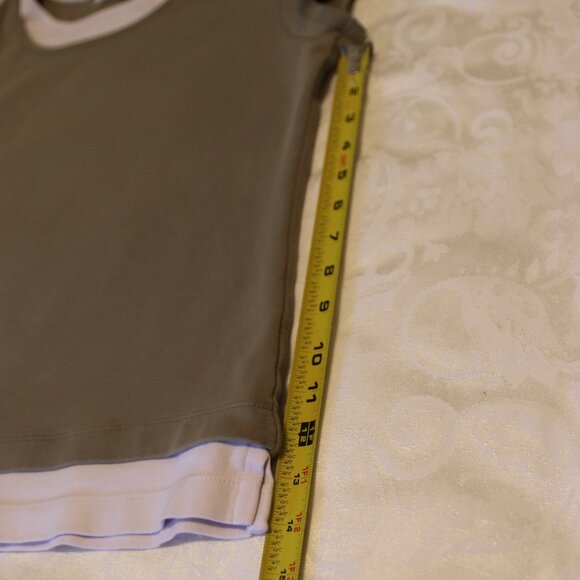 Chico's Green and White Short Sleeve Layered Look Tee Size 2 (US Large) - Picture 7 of 10